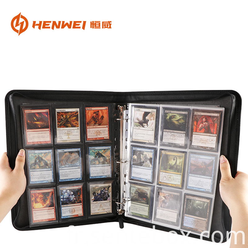 Jeu de plateau à fermeture à glissière en cuir Livre de pont à feuilles mobiles Leather binder zipper board Game loose-leaf deck book